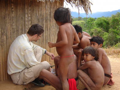 prof. UG Tarzycjusz Buliński during field research among Amazonian Indians