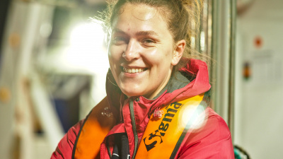 Doktorankta ONU Ksenia Andrieieva na pokładzie statku UG RV Oceanograf