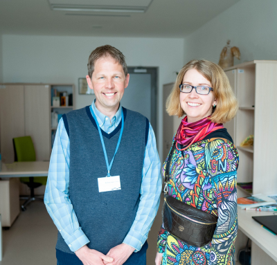 Od lewej: prof. Richard J. Whitt i dr Karolina Rudnicka (opiekun wizyty)