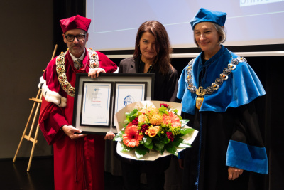 Rektor UG. prof. D. Sajewska, prof. M. Jarmułowicz