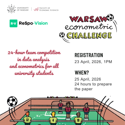 plakat promujący hackaton Warsaw Econometric Challenge