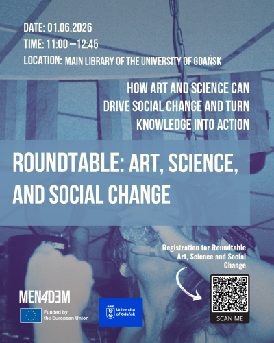 Plakat wydarzenia Art, Science, and Social Change: From Knowledge to Action