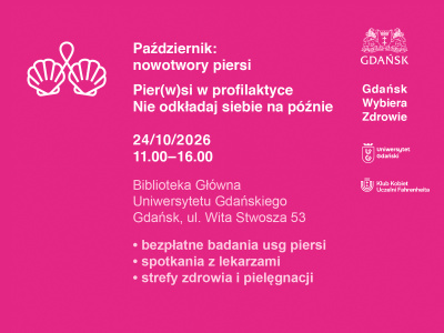 Baner z różowym tłem i informacja o wydarzeniu