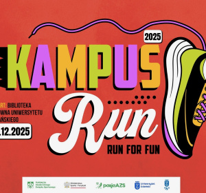 Plakat Kampus Run 2025 - bieg run for fun po kampusie 8 grudnia 