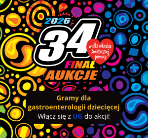 Grafika z kolorowym motywem graficznym 34. Finału WOŚP