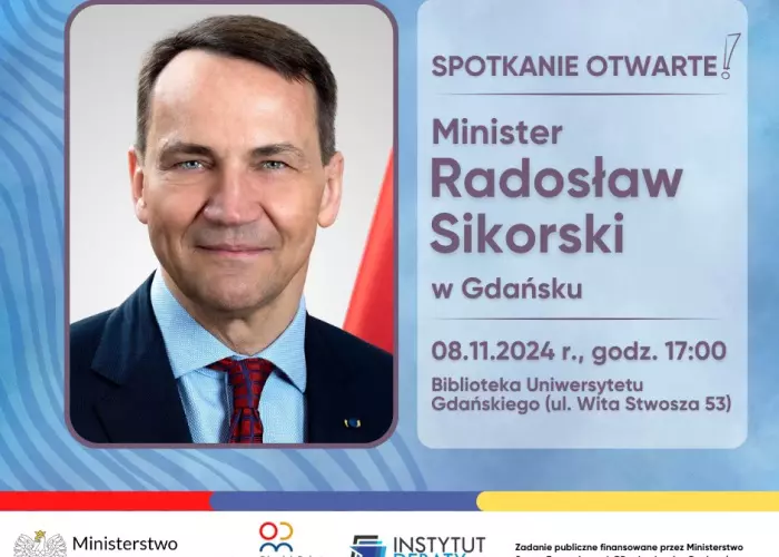 Ilustracja: Minister Spraw Zagranicznych Radosław Sikorski odwiedzi Uniwersytet Gdański. Zapraszamy na spotkanie!