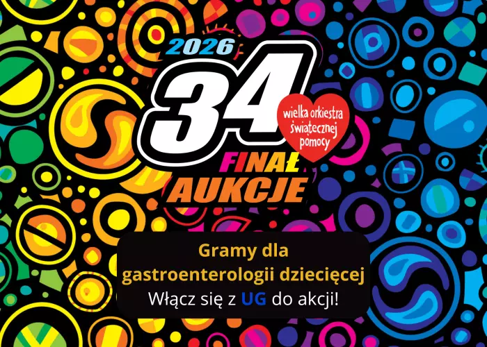 Grafika z kolorowym motywem graficznym 34. Finału WOŚP