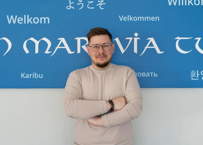 Ilustracja: KRASP and Elsevier scholarship holders at the University of Gdańsk. An interview with Vadym Chepizhenko