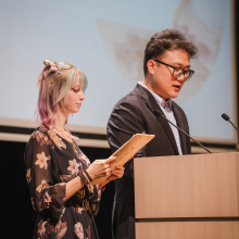 Prowadzący - Julia Tusk i Wang Liuyang, fot. Dawid Kopaniszyn 