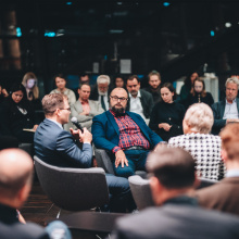A. Modrzejewski w panelu dyskusyjnym w ramach Gdańskiego Dialogu w Bibliotece ECS. Fot. Rafał Mroziński / Archiwum ECS