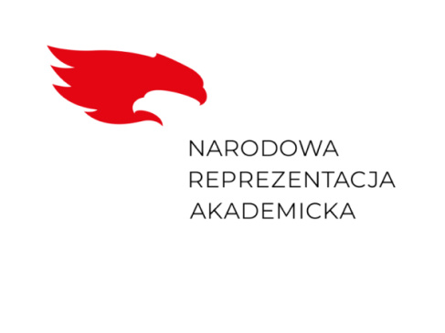Logo z motywem głów orła (czerwonej i białej) NARODOWA REPREZENTACJA AKADEMICKA