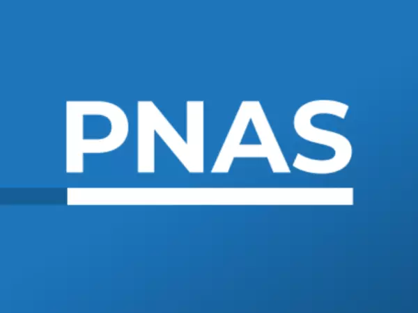 Logo PNAS - Proceedings of the National Academy of Sciences - białe na niebieskim tle