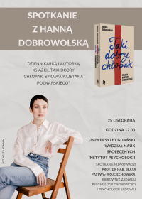 Plakat: Spotkanie z Hanną Dobrowolską 25.11.2024