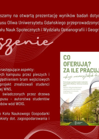 Zaproszenie - prezentacja wyników badań studentów Geografii Społeczno-Ekonomicznej (WNS) oraz Gospodarki Wodnej i Ochrony Zasobów Wód (WOIG).