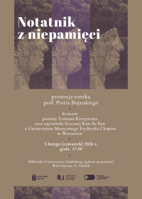 Plakat Notatnik z niepamięci - Spotkanie z prof. Piotrem Bojarskim 5 lutego 2026