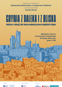 Plakat z informacjami o debacie