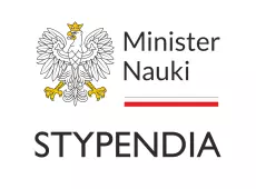 Logo Ministra Nauki, napis STYPENDIA