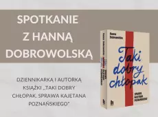 Grafika Spotkanie z H Dobrowolską, okładka książki "Taki dobry chłopak"