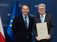 Wicepremier Radosław Sikorski i prof. Jacek Tebinka