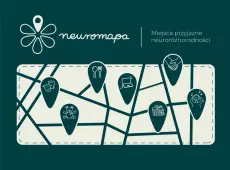 Fragment plakatu Neuromapa - Miejsca przyjazne neuroróżnorodności