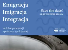 Fragment plakatu konferencji „Emigracja, imigracja, integracja w dobie polaryzacji społecznej i politycznej”