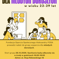 Plakat z informacją o grupie wsparcia