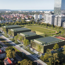 Wizualizacja budynku Centrum Sportowego UG