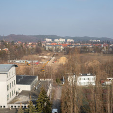 Widok z budynku Rektoratu 26 marca 2025 