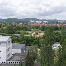 Plac budowy widziany z budynku rektoratu – 11 czerwca 2025 r.