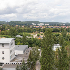 Plac budowy widziany z budynku rektoratu - 03 lipca 2025 r.