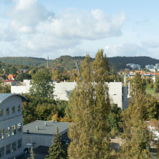 Plac budowy widziany z budynku rektoratu - 10 października 2025 r.