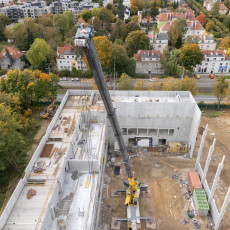 Plac budowy, ujęcie z drona - 15 października 2025 r.